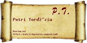 Petri Terézia névjegykártya
